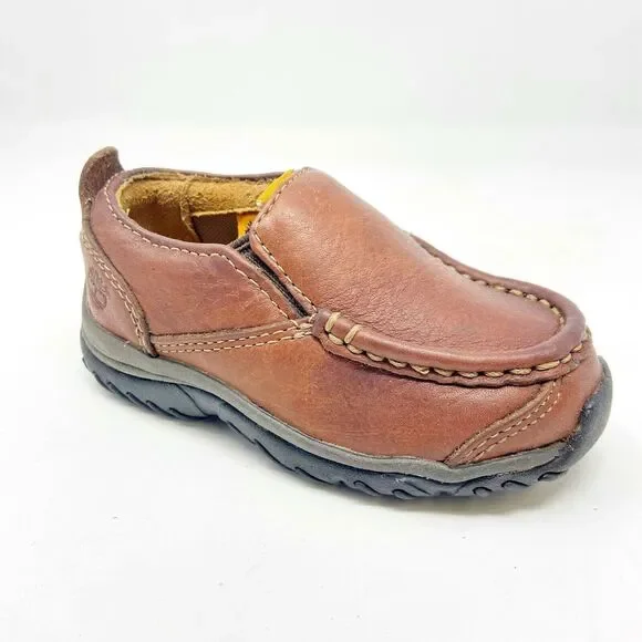 Timberland Carlsbad Brown Leather Slip On Shoes 46824 Toddler Size 5 - Picture 2 of 5